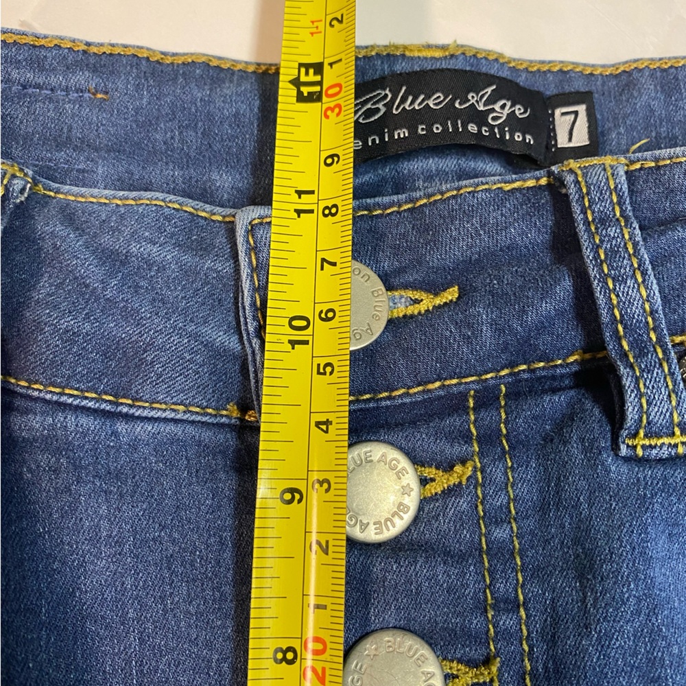 Blue Age High Rise Skinny Raw Hem Jeans Sz 7 - Picture 6 of 8